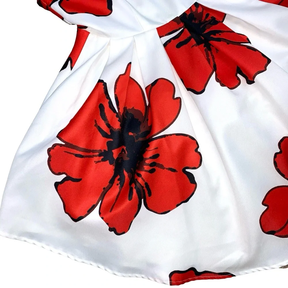 A’gaci Floral Fit and Flare Mini Dress Prom Party Occasion Flirty Easter Summer - Picture 4 of 13